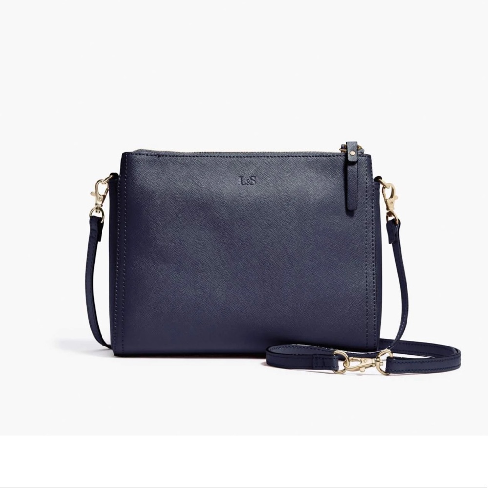 Lo & Sons “The Pearl” Crossbody in Navy Saffiano Leather